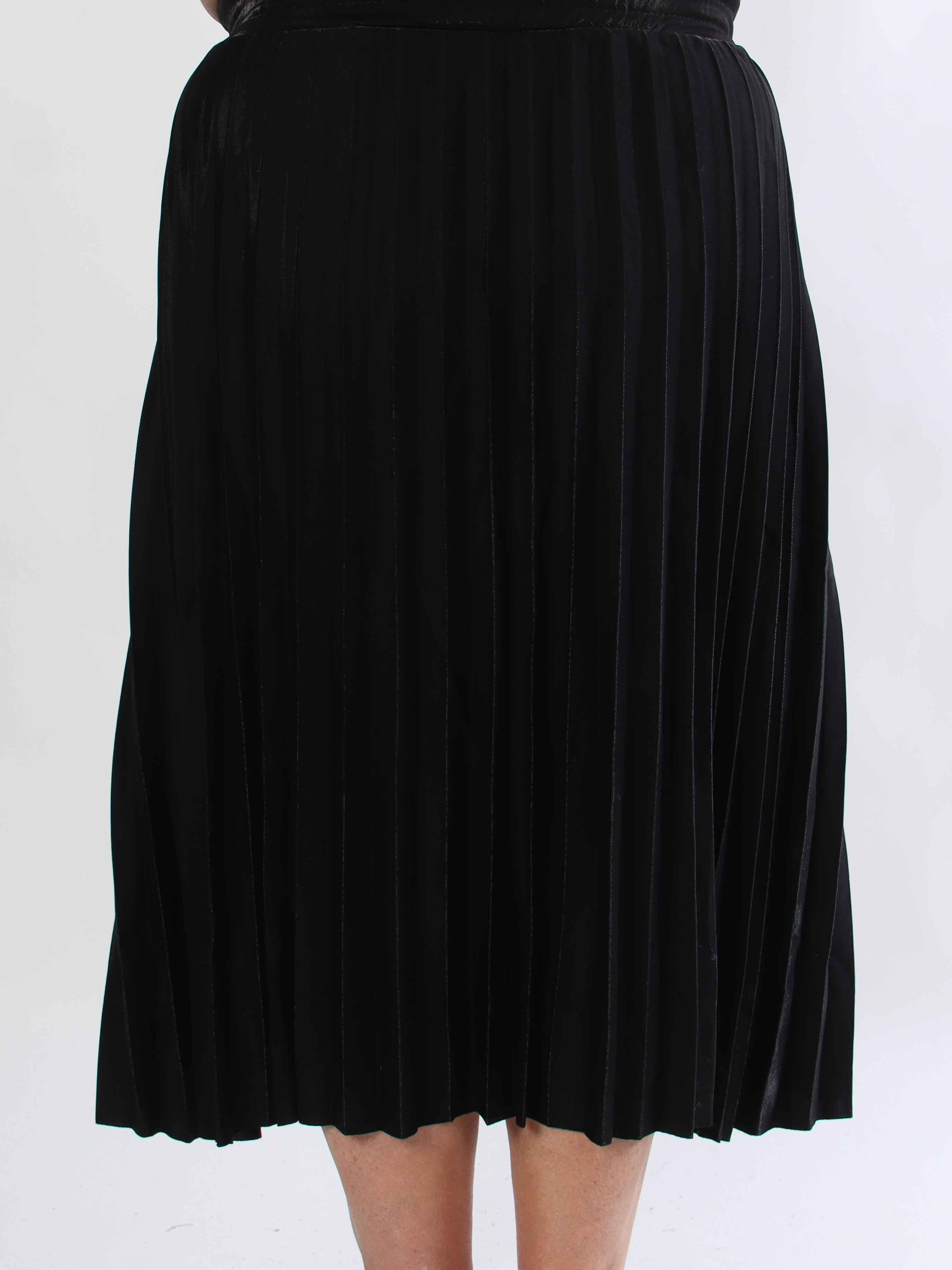 Regitze - Plisseret nederdel i let shiny materiale med elastik i taljen